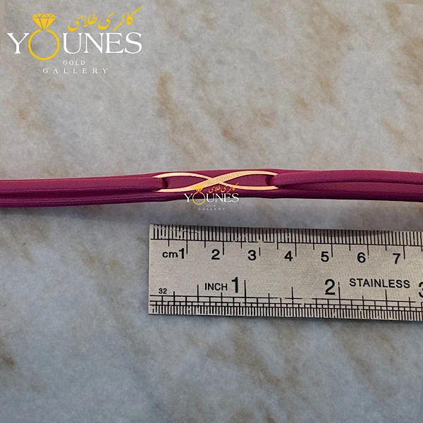 دستبند طلا چرم بینهایت زنانه